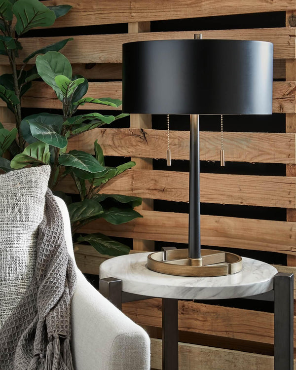 L208364 Metallic Contemporary Amadell Table Lamp By Ashley - sofafair.com