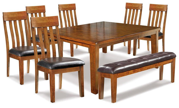 Ralene Dining Table and 6 Chairs and Bench D594D10 Brown/Beige Casual Dining Package By Ashley - sofafair.com