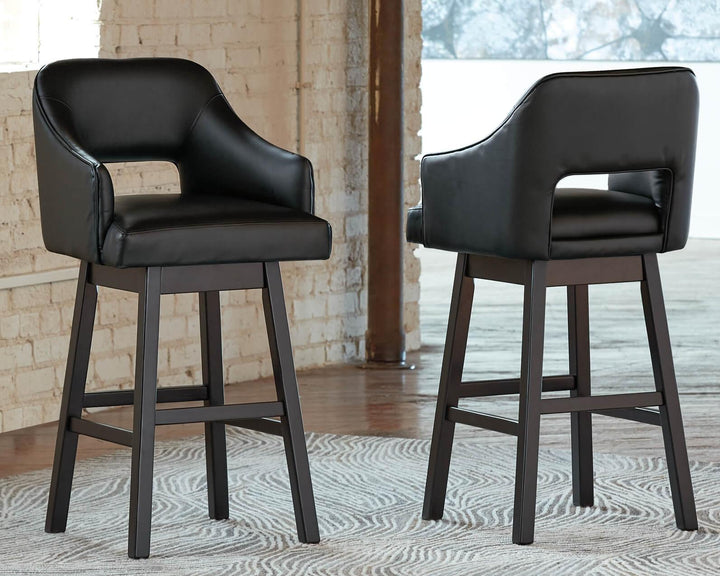 Tallenger Bar Height Bar Stool (Set of 2) D380-930X2 Black/Gray Casual Barstool By Ashley - sofafair.com