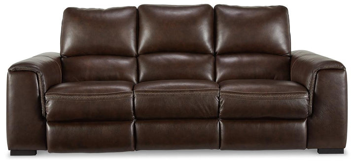 Alessandro Power Reclining Sofa U2550215 Brown/Beige Contemporary Motion Upholstery By Ashley - sofafair.com