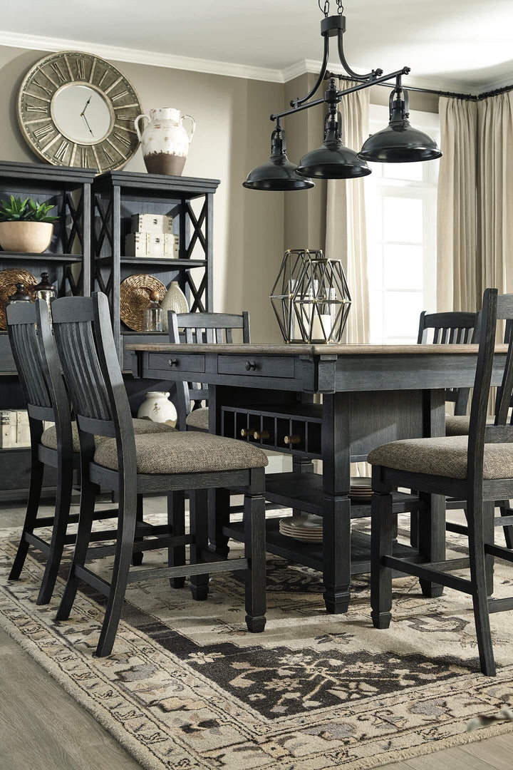 Tyler Creek Counter Height Bar Stool D736-124 Black/Gray Casual Barstool By Ashley - sofafair.com