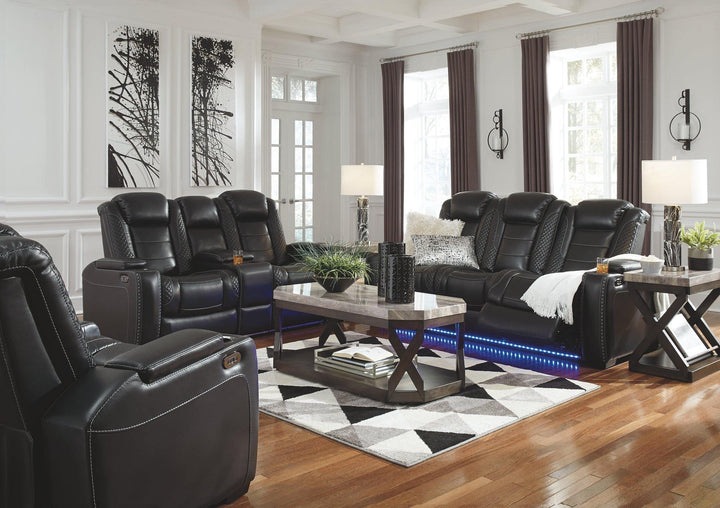 Party Time Power Reclining Sofa 3700315 Midnight Contemporary Motion Upholstery By AFI - sofafair.com