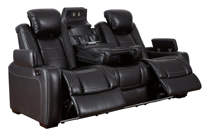 Party Time Power Reclining Sofa and Loveseat with Power Recliner 37003U3 Midnight Contemporary Motion Upholstery Package By AFI - sofafair.com