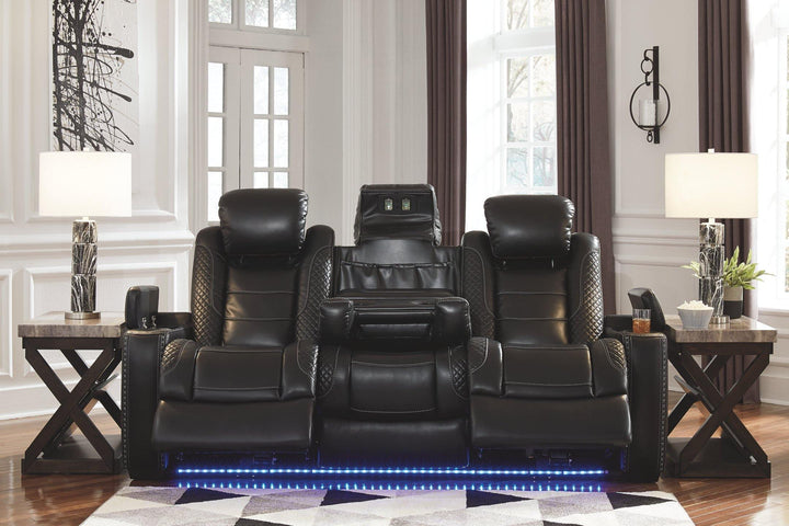 Party Time Power Reclining Sofa 3700315 Midnight Contemporary Motion Upholstery By AFI - sofafair.com