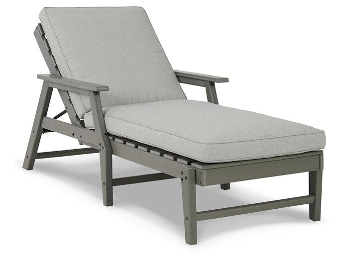 Visola Chaise Lounge with Cushion P802-815 Black/Gray Contemporary Outdoor Chaise-Lounge By Ashley - sofafair.com