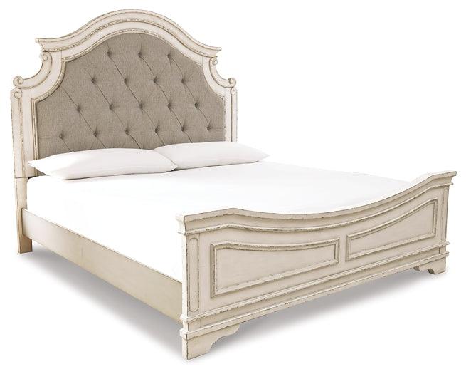 Realyn King Upholstered Panel Bed B743B6 White Casual Master Beds By Ashley - sofafair.com