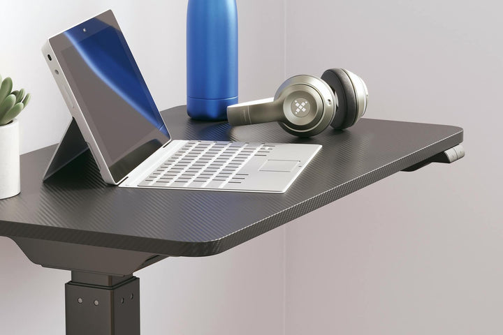 Lynxtyn Adjustable Height Home Office Side Desk H400-112 Black/Gray Contemporary Desks By AFI - sofafair.com