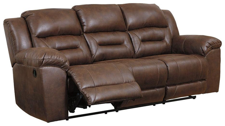 Stoneland Reclining Sofa and Recliner 39904U1 Chocolate Contemporary Motion Upholstery Package By AFI - sofafair.com