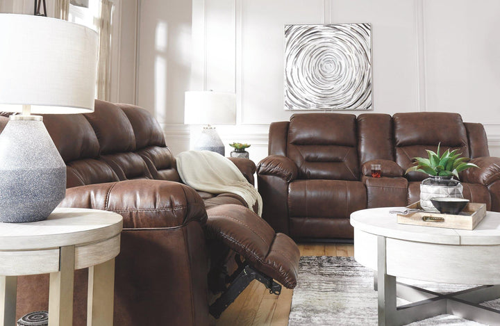 Stoneland Reclining Loveseat with Console 3990494 Chocolate Contemporary Motion Upholstery By AFI - sofafair.com