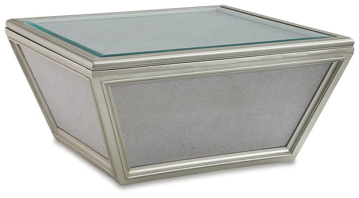 Traleena Coffee Table T957-8 Metallic Contemporary Motion Occasionals By Ashley - sofafair.com