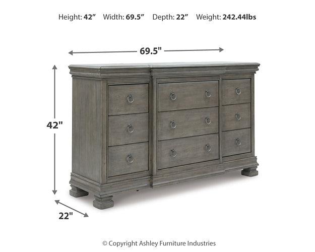 B924-31 Black/Gray Traditional Lexorne Dresser By Ashley - sofafair.com