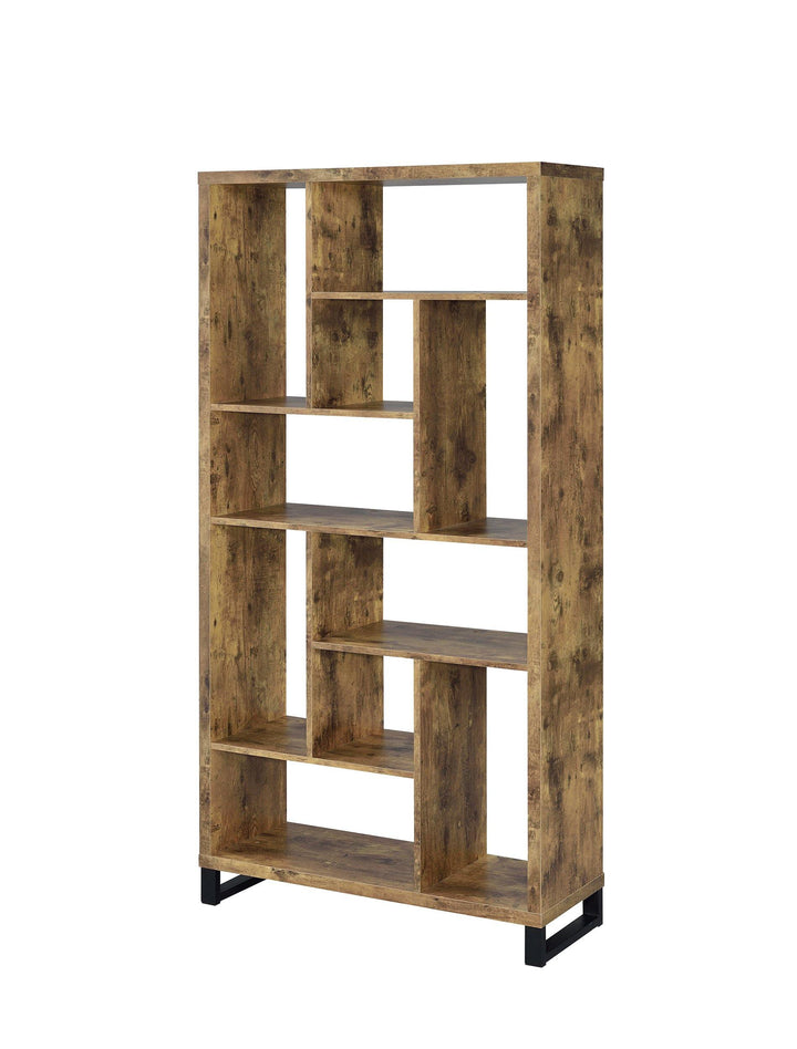 Home office : bookcases 801236 Antique nutmeg Rustic Bookcase1 By coaster - sofafair.com