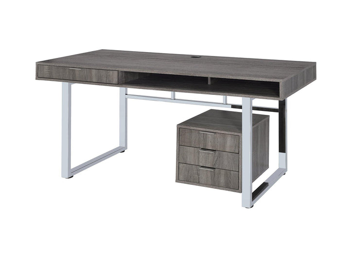 Whitman 801897 Weathered grey Contemporary office desk By coaster - sofafair.com
