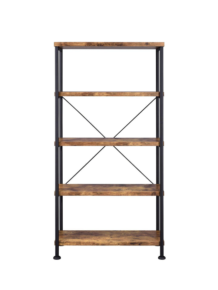 Analiese 801542 Antique nutmeg Rustic Bookcase1 By coaster - sofafair.com