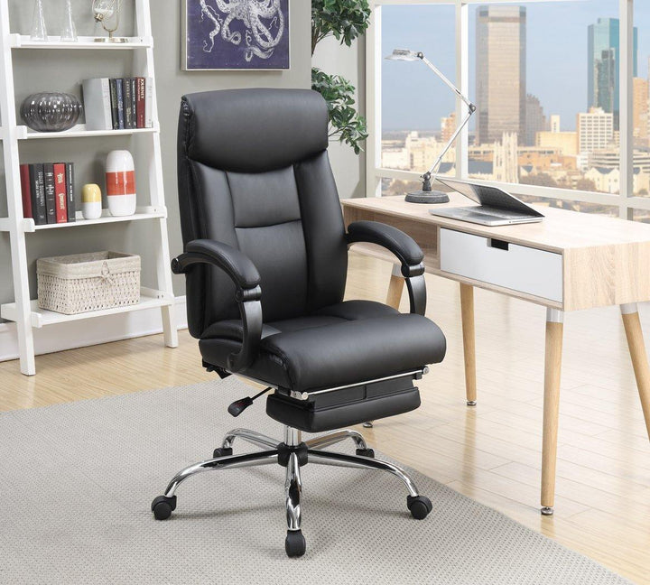 Home office : chairs 801318 Black Casual leatherette office chair By coaster - sofafair.com