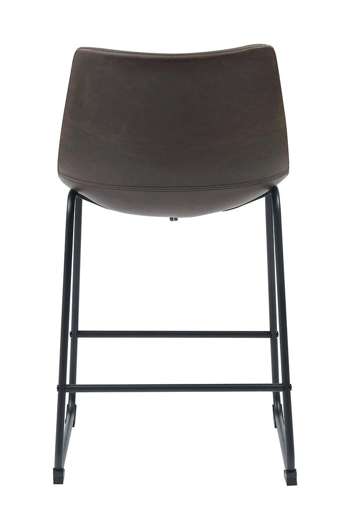 Industrial brown faux leather counter-height stool 102535 Two-tone brown metal counter height stool By coaster - sofafair.com