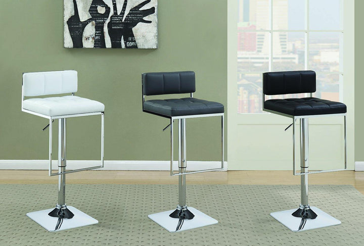 Rec room/bar stools: height adjustable 100194 Black metal adjustable bar stool By coaster - sofafair.com