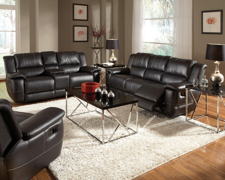 Lee motion 601063 Black Transitional leatherette recliners By coaster - sofafair.com