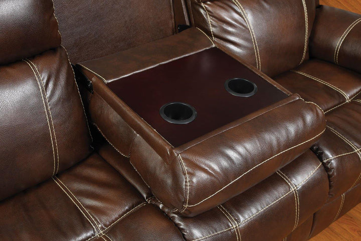 Myleene motion 603021 Chestnut Casual leatherette motion sofas By coaster - sofafair.com