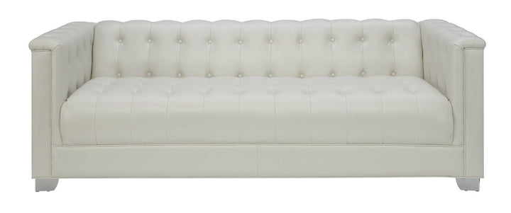 Chaviano 505391 Pearl white Sofa1 By coaster - sofafair.com