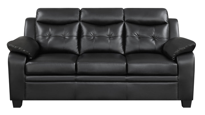 Finley casual black padded sofa 506551 Black Sofa1 By coaster - sofafair.com