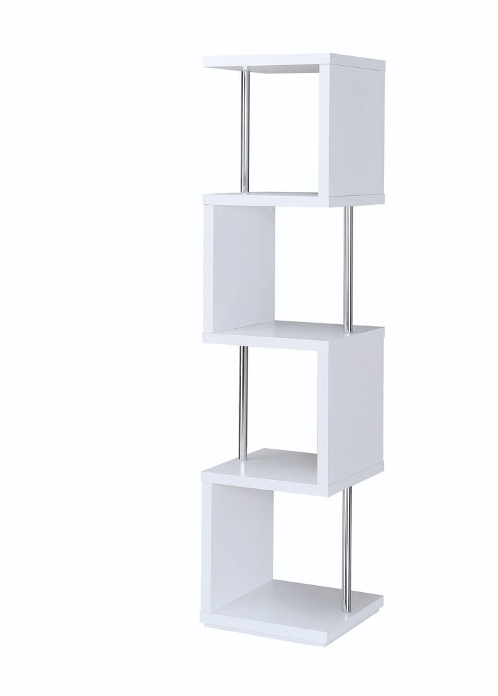 Home office : bookcases 801418 White Contemporary Bookcase1 By coaster - sofafair.com
