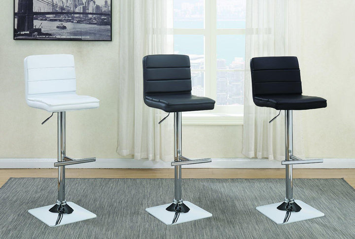 Rec room/ bar tables: chrome/glass 120696 Grey Contemporary adjustable bar stool By coaster - sofafair.com