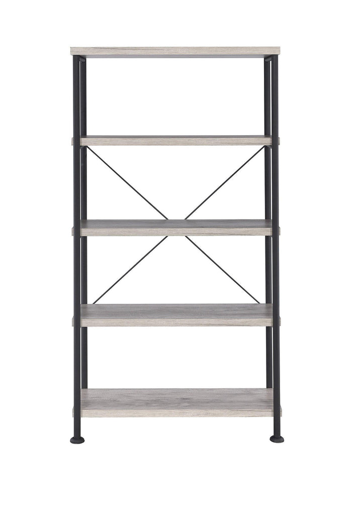 Analiese 801546 Grey driftwood Rustic Bookcase1 By coaster - sofafair.com