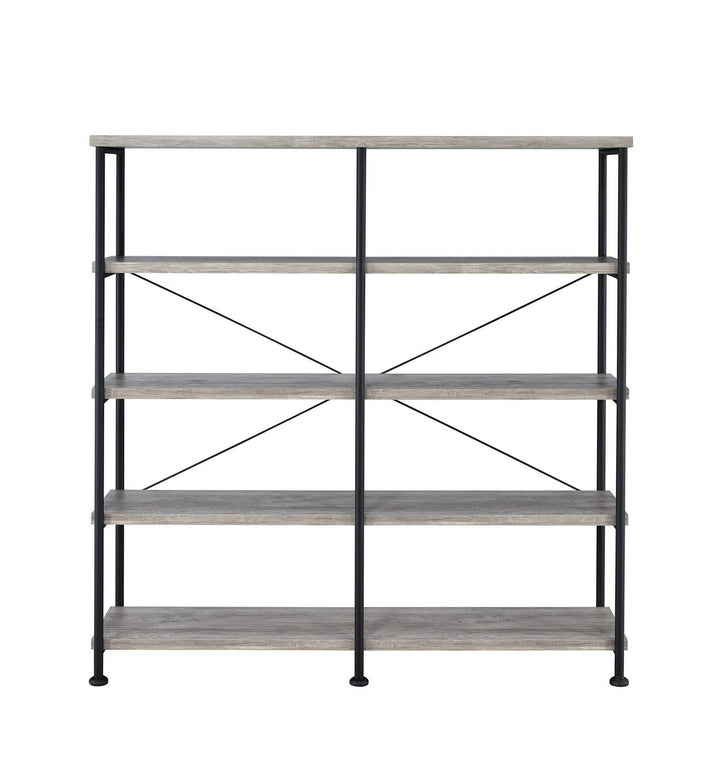 Analiese 801544 Grey driftwood Rustic Bookcase1 By coaster - sofafair.com