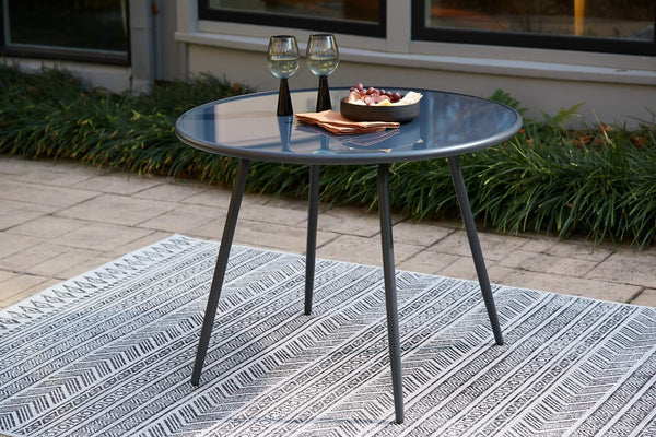 P372-615 Black/Gray Casual Palm Bliss Outdoor Dining Table By Ashley - sofafair.com