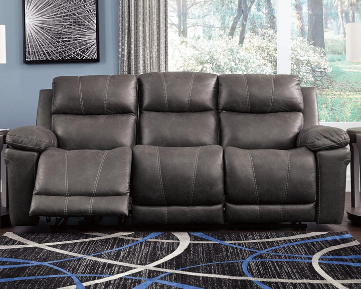 Erlangen Power Reclining Sofa 3000415 Black/Gray Contemporary Motion Upholstery By Ashley - sofafair.com