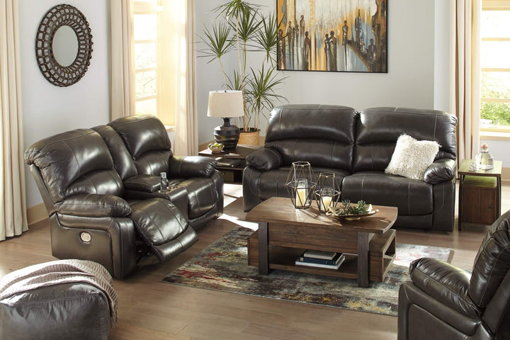 Hallstrung Power Reclining Sofa U5240347 Brown/Beige Contemporary Motion Upholstery By Ashley - sofafair.com