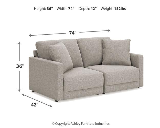 Katany 2-Piece Sectional Loveseat 22201S1 Black/Gray Contemporary Stationary Sectionals By AFI - sofafair.com