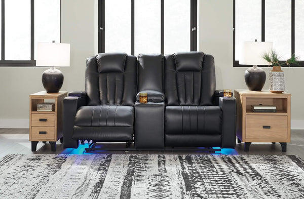 Center Point Reclining Loveseat with Console 2400494 Black/Gray Contemporary Motion Upholstery By Ashley - sofafair.com