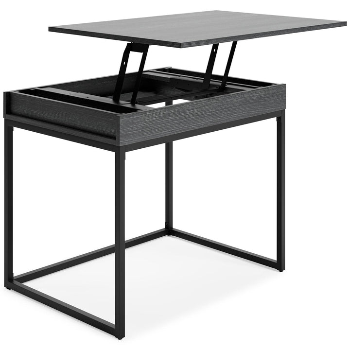 Yarlow 36" Home Office Desk H215-13 Black/Gray Contemporary Desks By Ashley - sofafair.com