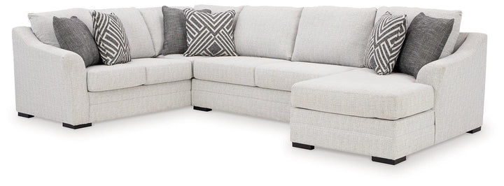 Koralynn 3-Piece Sectional with Chaise 54102S2 Black/Gray Contemporary Stationary Sectionals By AFI - sofafair.com