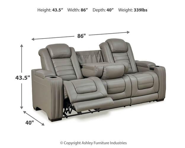 Backtrack Power Reclining Sofa U2800515 Black/Gray Contemporary Motion Upholstery By AFI - sofafair.com