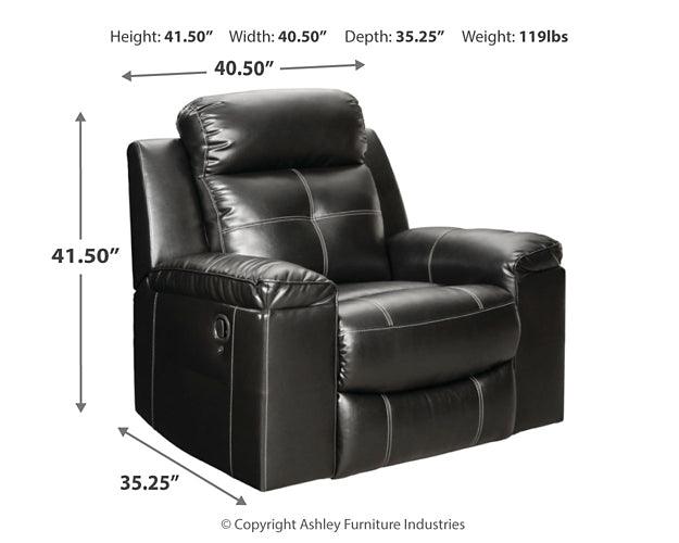 Kempten Recliner 8210525 Black/Gray Contemporary Motion Upholstery By Ashley - sofafair.com