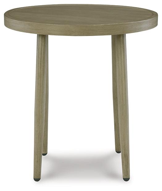 P390-706 Brown/Beige Casual Swiss Valley Outdoor End Table By Ashley - sofafair.com