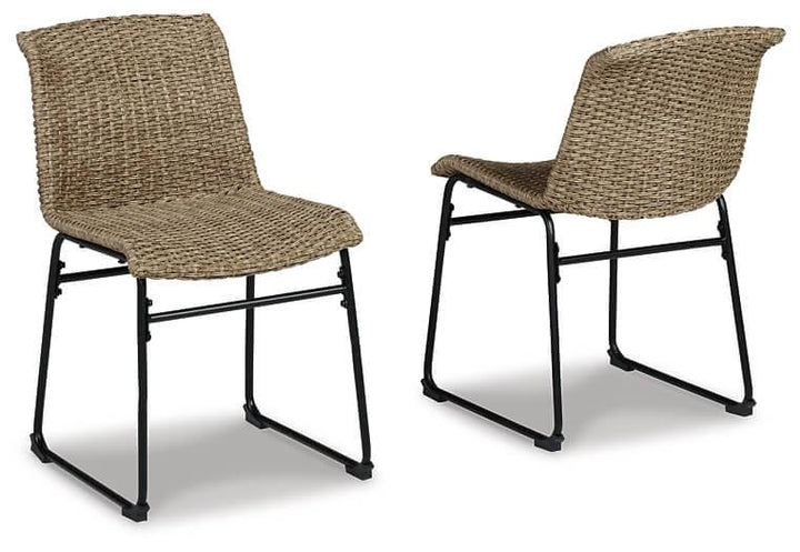 P369-601 Black/Gray Casual Amaris Outdoor Dining Chair (Set of 2) By AFI - sofafair.com