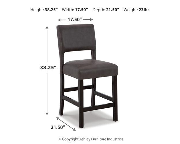 Leektree Counter Height Bar Stool D470-424 Black/Gray Contemporary Barstool By Ashley - sofafair.com