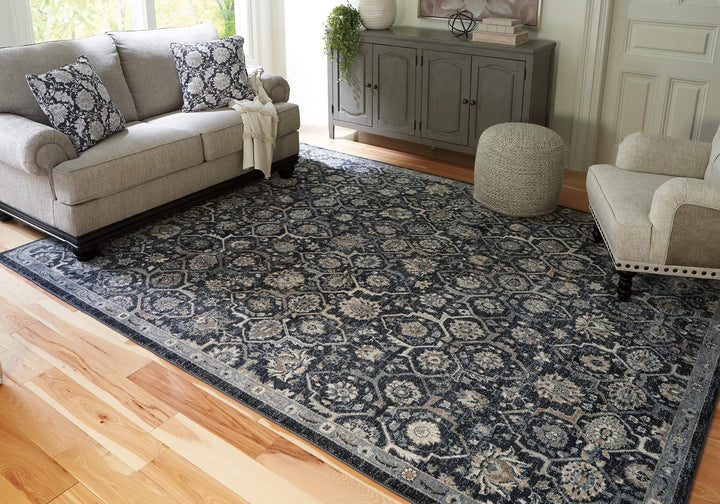 Hilcott R406111,R406112 Black/Gray Traditional Rug Large By Ashley - sofafair.com