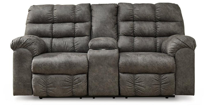 Derwin Reclining Loveseat with Console 2840294 Black/Gray Contemporary Motion Upholstery By Ashley - sofafair.com