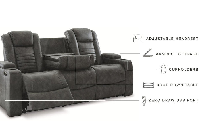 Soundcheck Power Reclining Sofa 3060615 Brown/Beige Contemporary Motion Upholstery By Ashley - sofafair.com