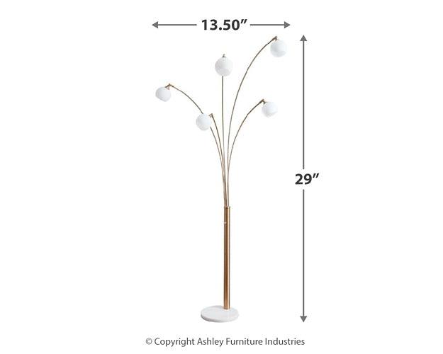 Taliya Arc Lamp L725119 White Contemporary Floor Lamp By Ashley - sofafair.com