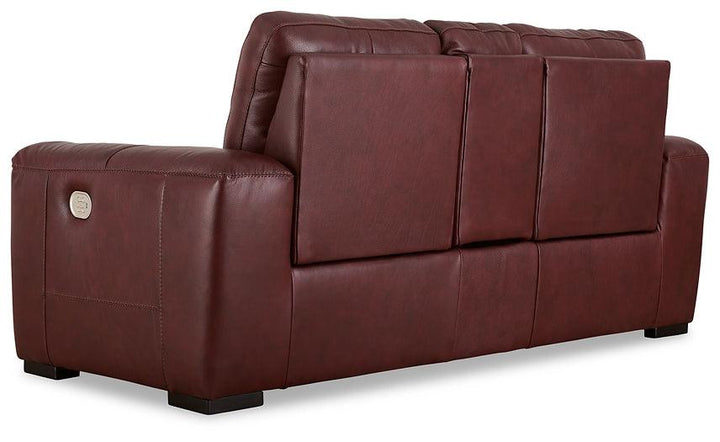 Alessandro Power Reclining Loveseat with Console U2550118 Red/Burgundy Contemporary Motion Upholstery By Ashley - sofafair.com