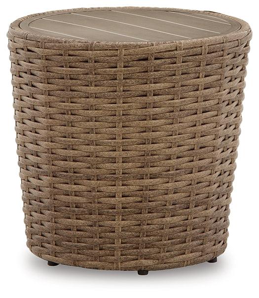 P507-706 Brown/Beige Casual Sandy Bloom Outdoor End Table By Ashley - sofafair.com