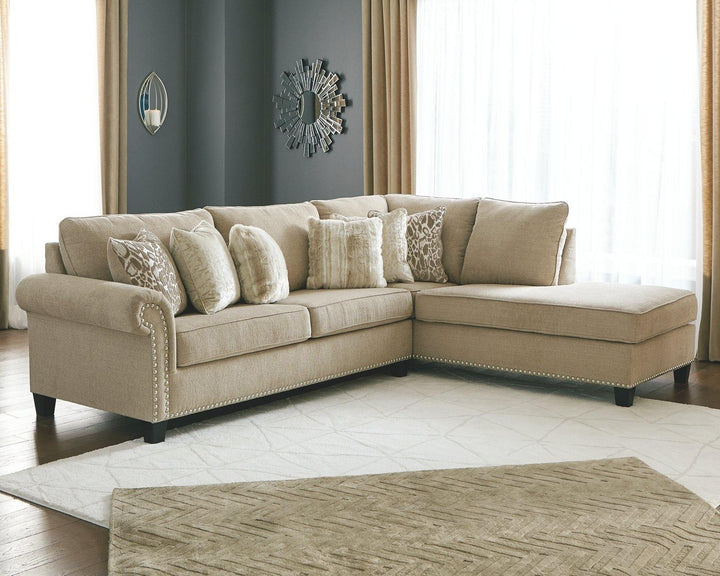 Dovemont 2Piece Sectional with Chaise 40401S1 Putty Traditional Stationary Sectionals By AFI - sofafair.com