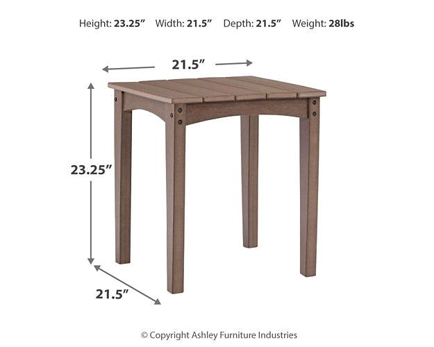 P420-702 Brown/Beige Casual Emmeline Outdoor End Table By Ashley - sofafair.com