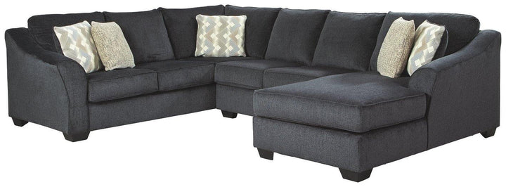 Eltmann 3Piece Sectional with Chaise 41303S6 Slate Contemporary Stationary Sectionals By AFI - sofafair.com